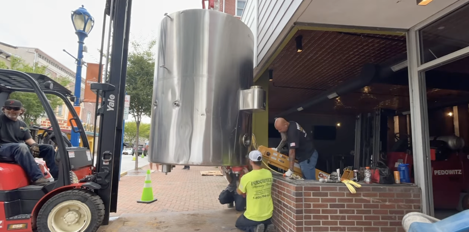 Food Service Rigging Pedowitz Machinery Movers Brewery Tanks Installation Phoenixville PA 1
