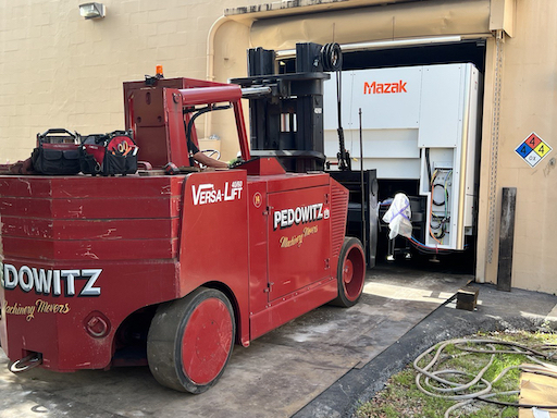 Pedowitz Machinery Movers Monmouth County NJ Trucking Rigging Forklift Service Mazak Laser Optiplex 12